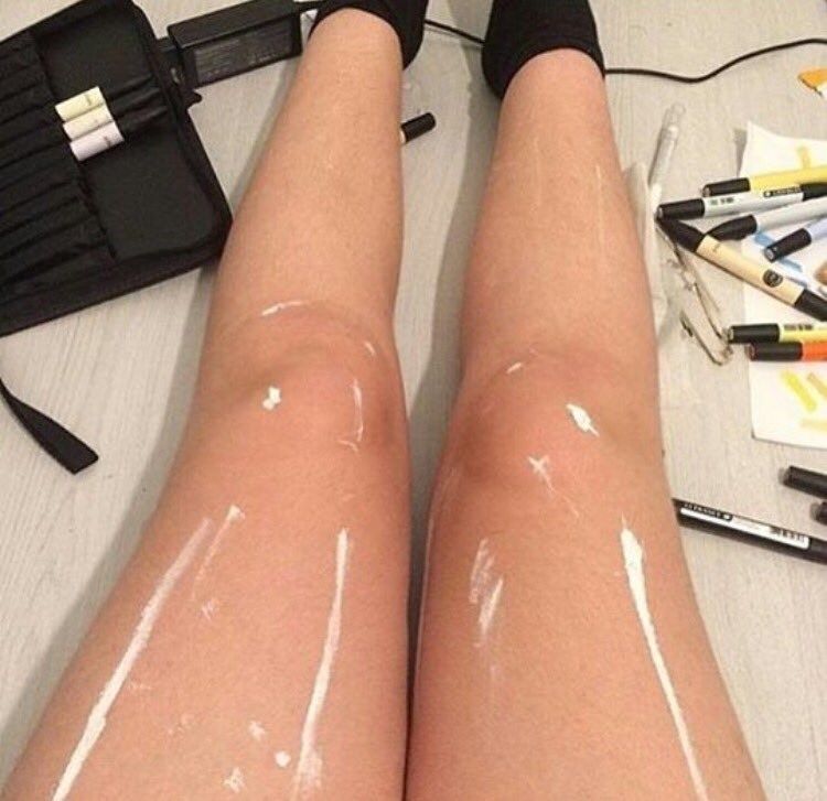 Legs that appear shiny